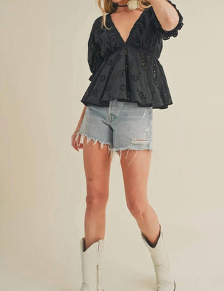 Aemi + Co - Eyelet Cutie Embroidered Top