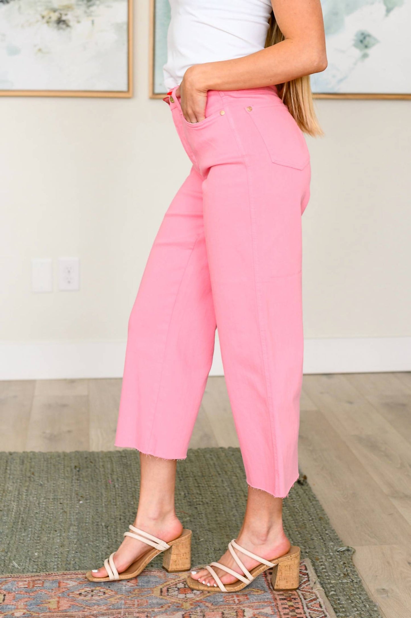 Judy Blue - High Rise Control Top Wide Leg Crop Jeans