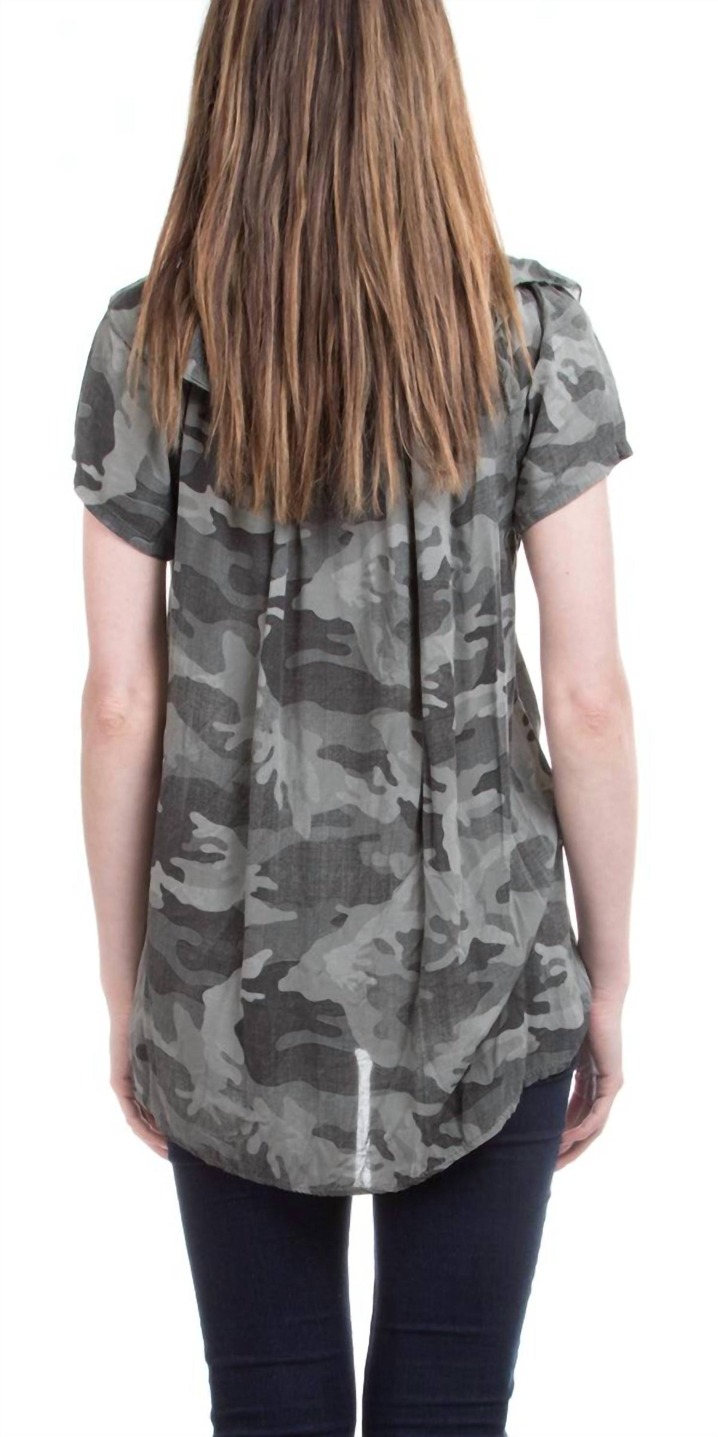 Gigi Moda - Alba Camo Short Sleeve Top
