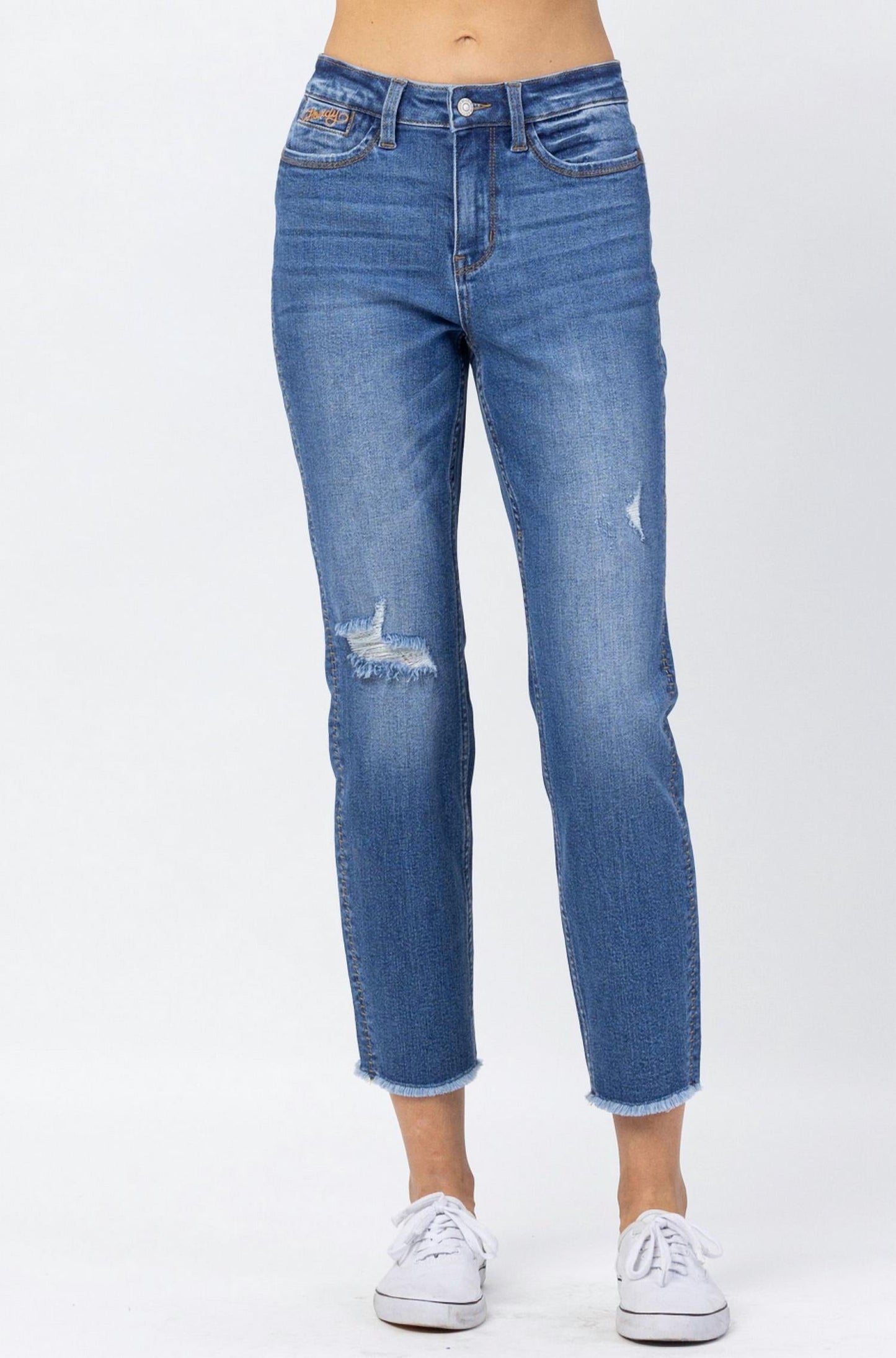 Judy Blue - Howdy High Waist Boyfriend Jeans With Stitched Seam Detail - Plus Size