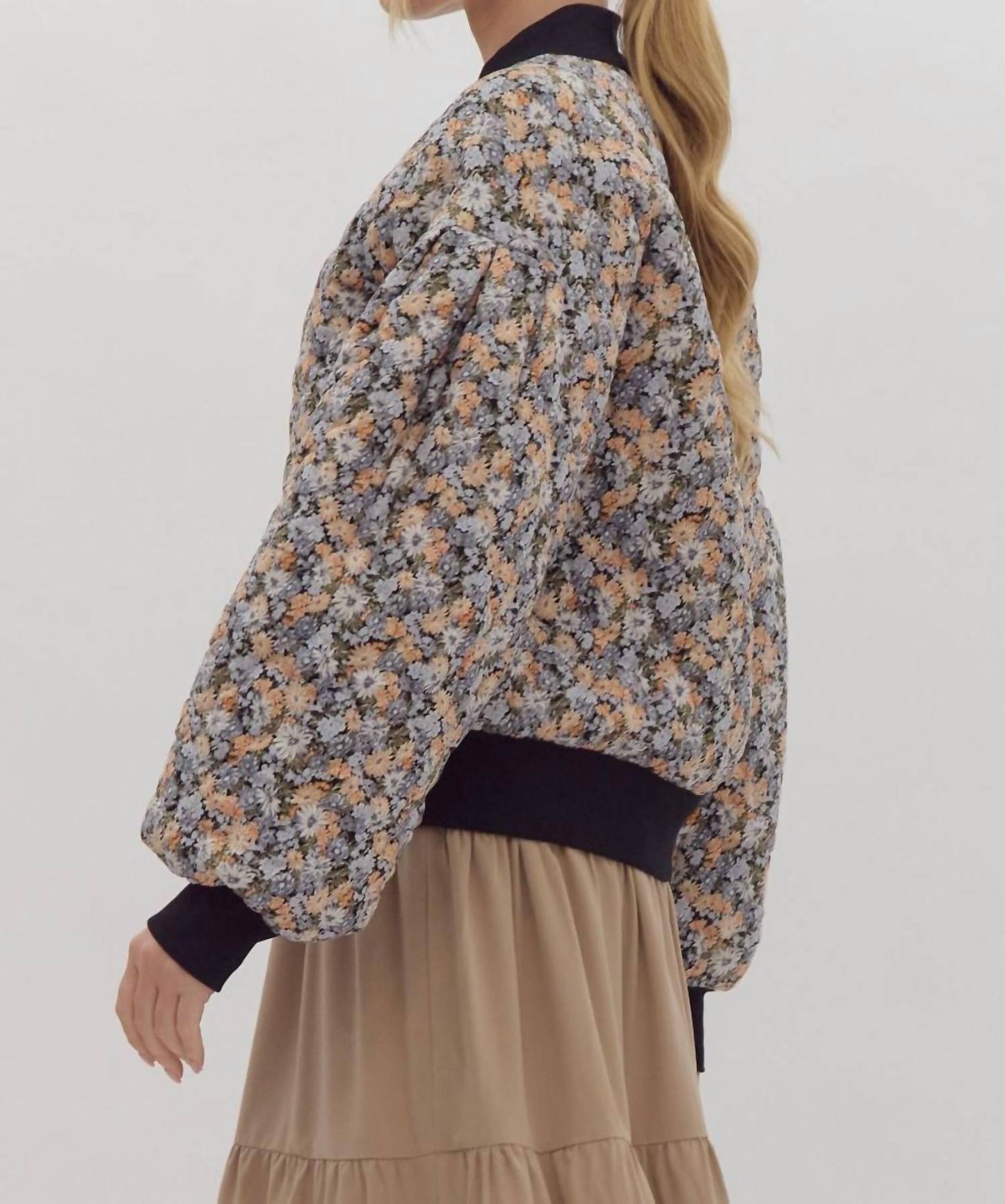 Entro - Look Out For You Floral Quilted Bomber Jacket