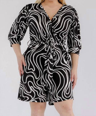 Karen T Design - Swirl Print Wrap Romper