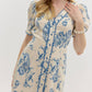 Entro - Vintage Midi Dress with button front and tie