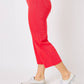 Judy Blue - High Waist Red Garment Dyed Tummy Control Crop Wide Leg