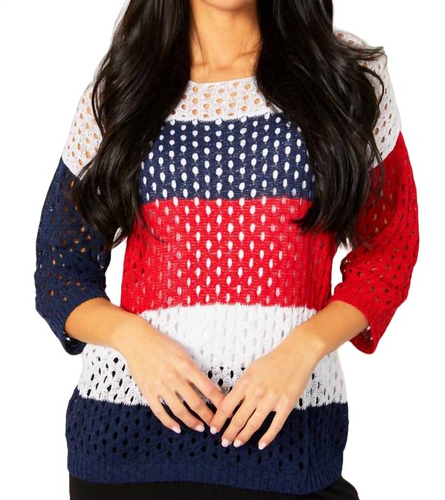 French Kyss - Crochet Striped Crew