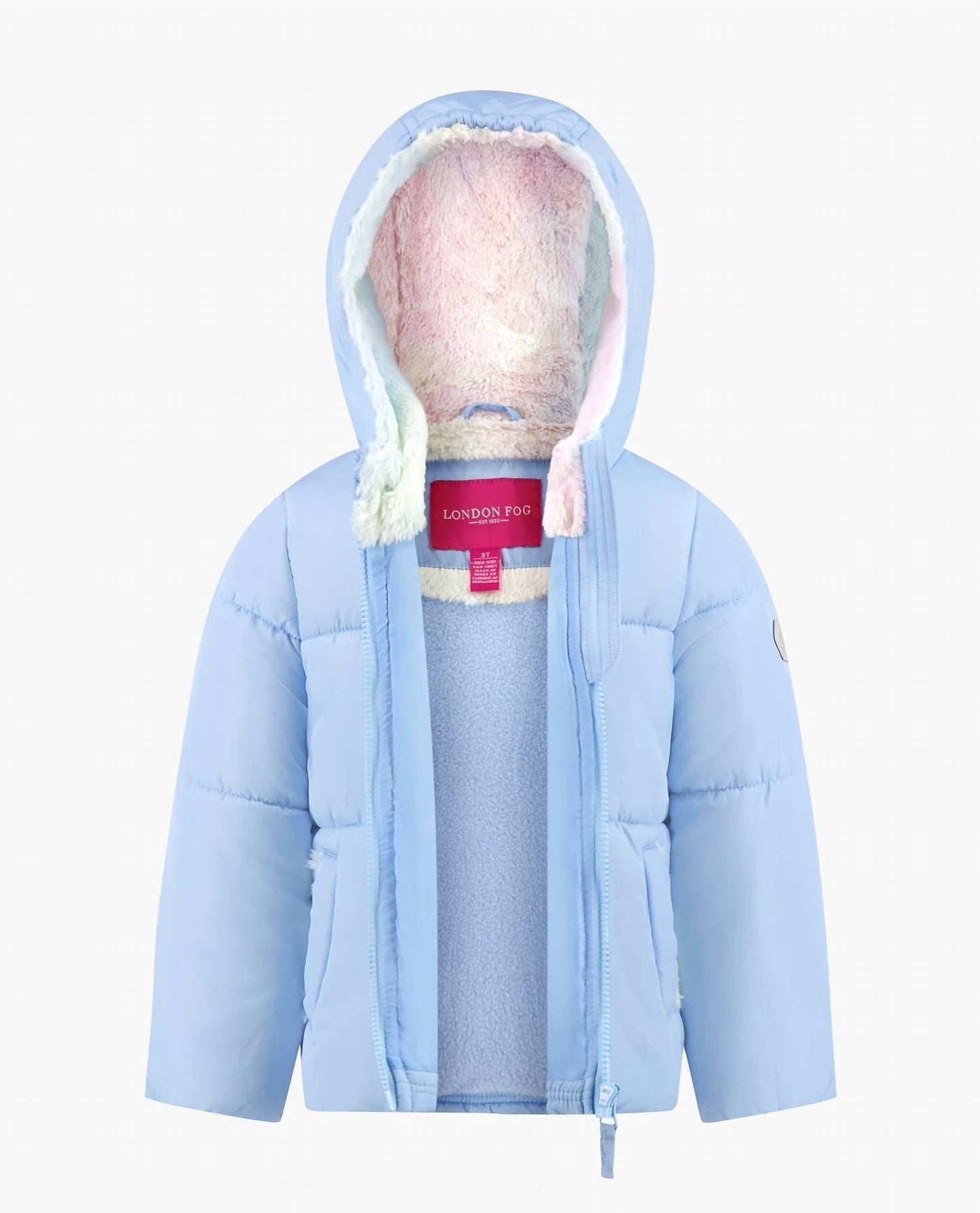 London Fog - Baby Girls Zip-front Hooded Loose Fit Puffer Jacket