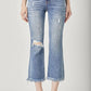 Risen - High Waist Distressed Cropped Bootcut Jeans
