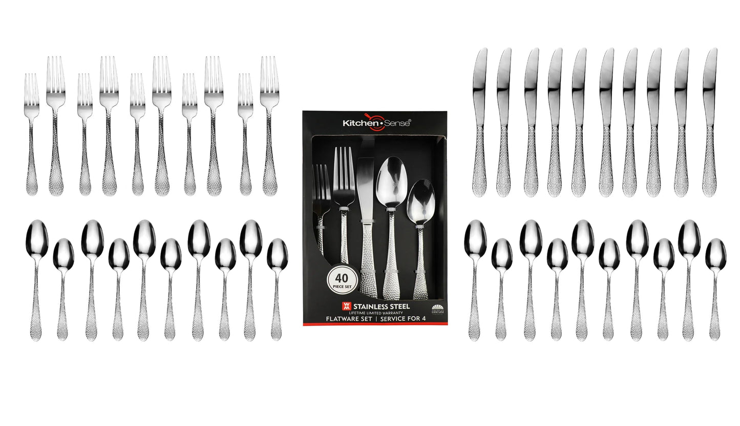 40 Piece Stainless Steel Silverware Set for 8