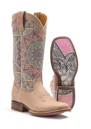 Tin Haul - Women's Inner Peace Boots With Mandala Sole
