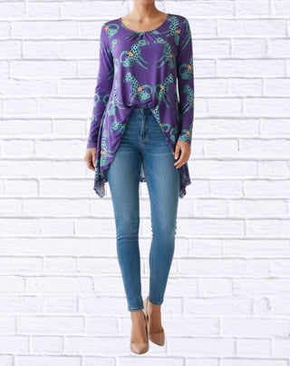 Diva Usa - Sibella Pleated Front Long Sleeve Blouse