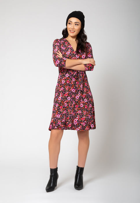 Leota Women's Perfect Wrap Ruffle Hem Dress Red