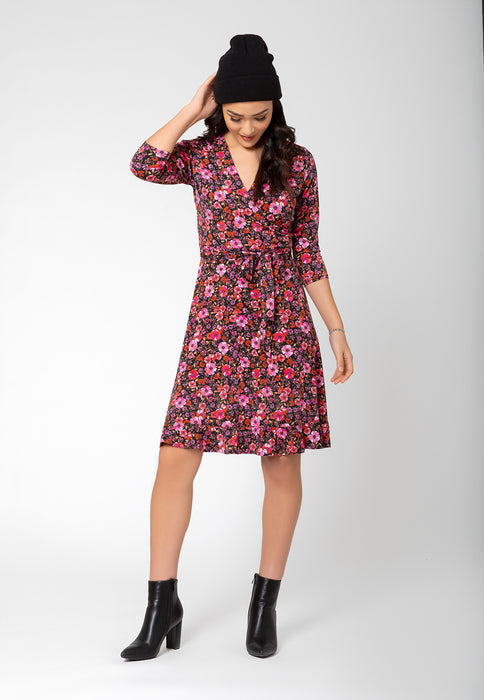 Leota Women's Perfect Wrap Ruffle Hem Dress Red