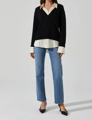 Astr - Jianna Mixed Media Layered Sweater