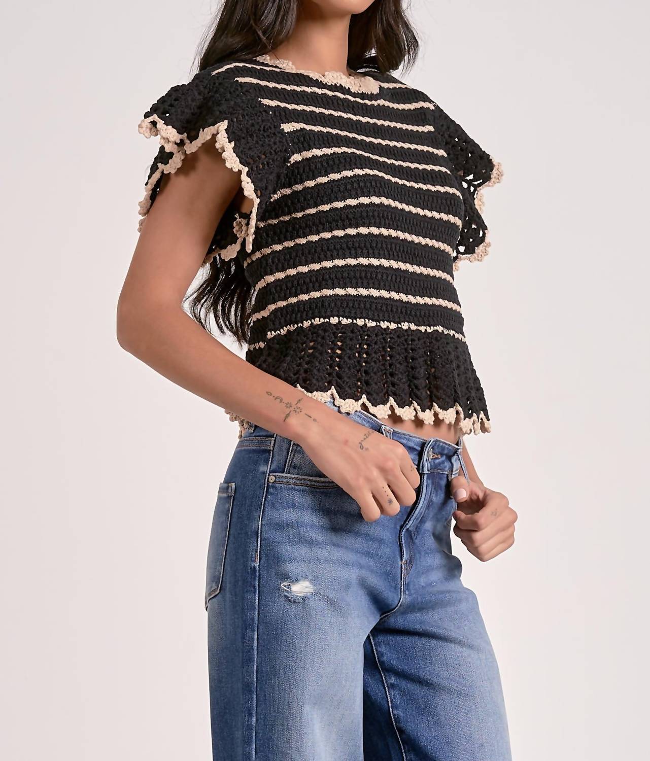 Elan - Crochet Frills Top
