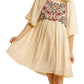 Umgee - Floral Embroidered Balloon Sleeve Dress