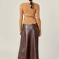 2.7 August Apparel - Faux Leather High Waisted Midi Skirt