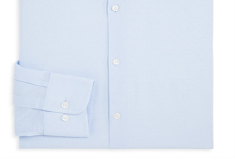 The Men's Store at Bloomingdale's Slim Fit Blue Dobby Stretch Dress Shirt Size 17x34-35"