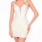 Amarra - Fitted Sequin Short V Neck Dress