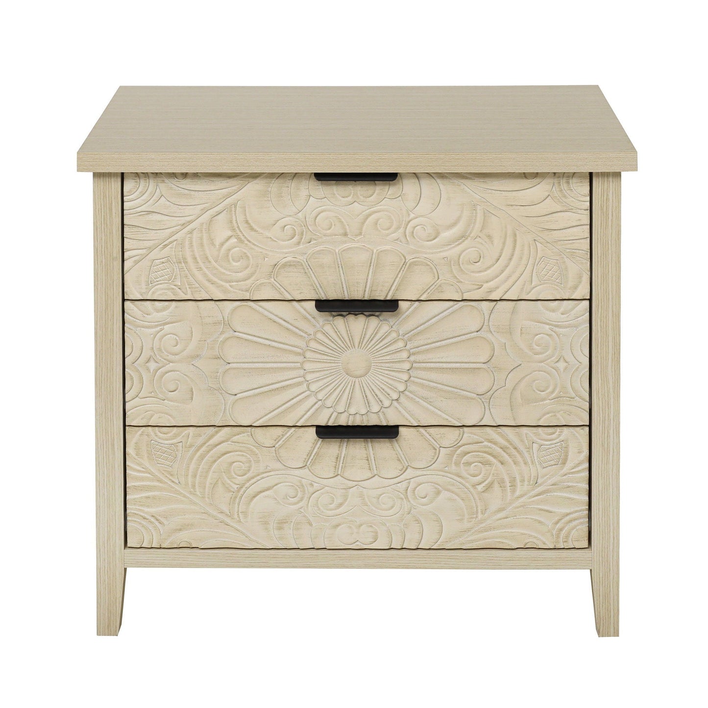 3 Drawer Cabinet - Natural Wood Finish