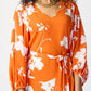 Joseph Ribkoff - Floral Print Georgette Puff Sleeve Belted Dress