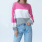Six/Fifty - Sale Georgia Long Sleeve Color Block Sweater