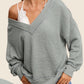 La Miel - Waffle V Neck Top