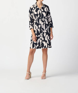 Joseph Ribkoff - Abstract Print Stretch Poplin Trapeze Dress