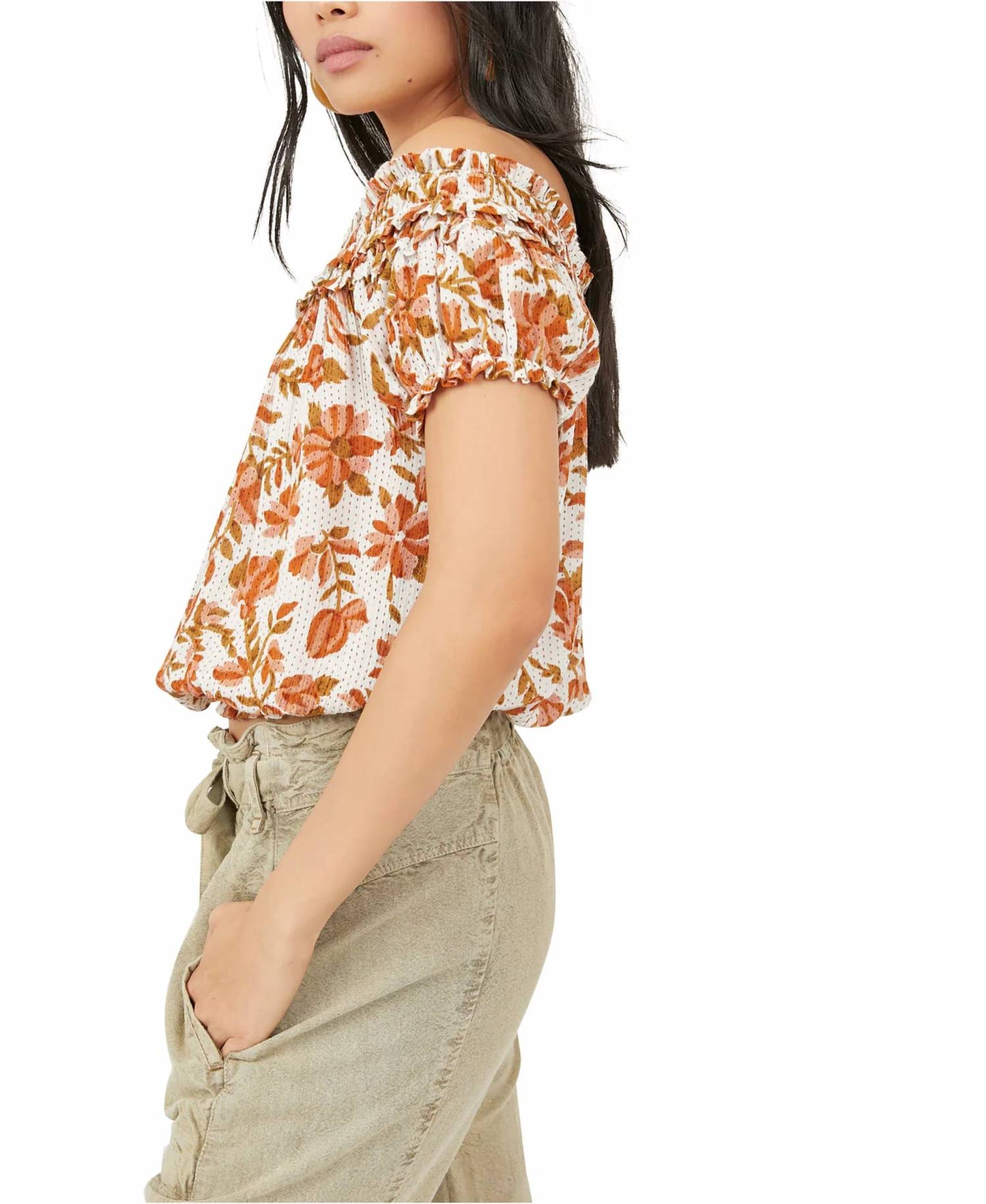 Free People - SUKI FLORAL OFF THE SHOULDER TOP