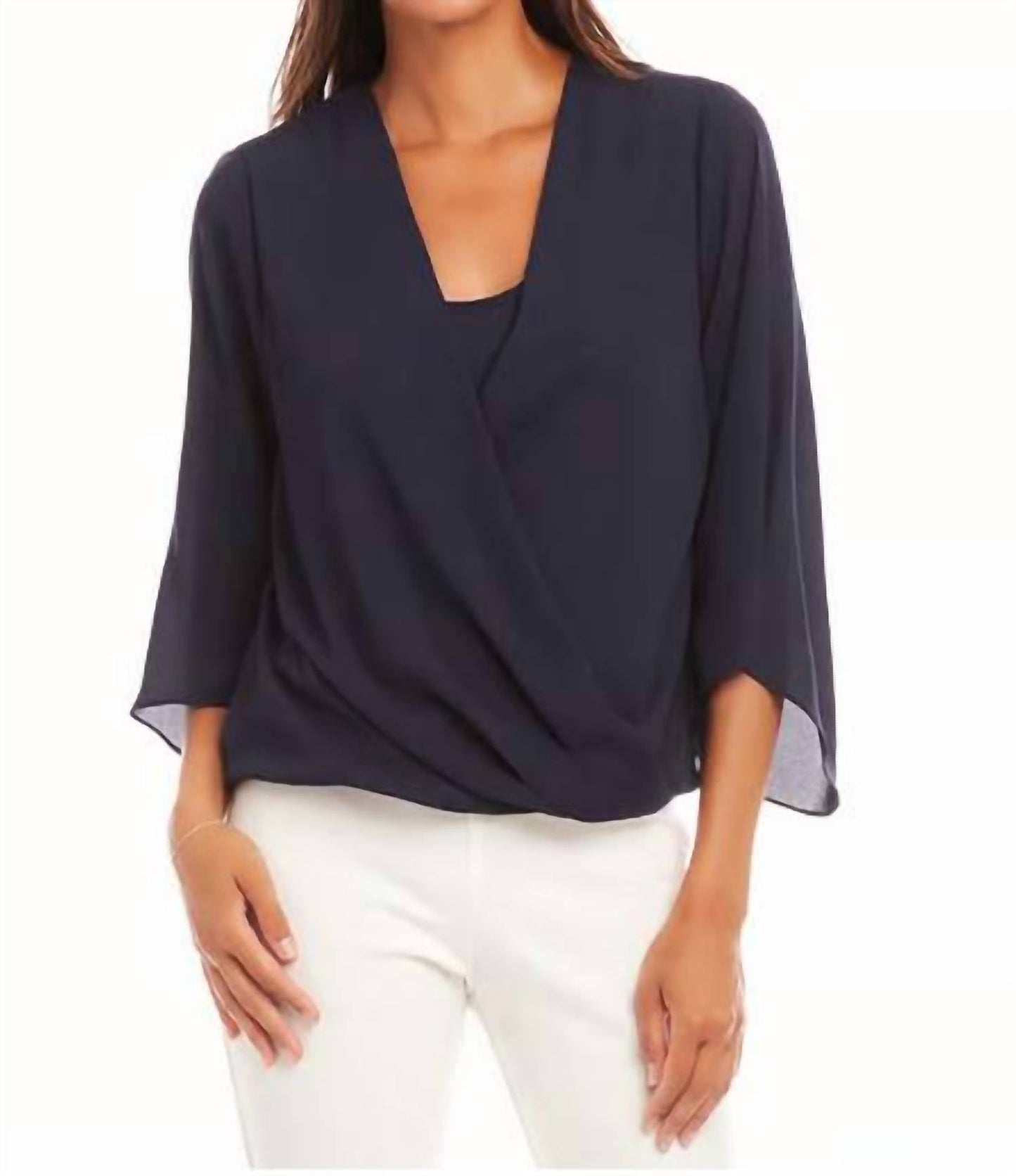 Karen Kane - Daphne Drape Front Crossover Top