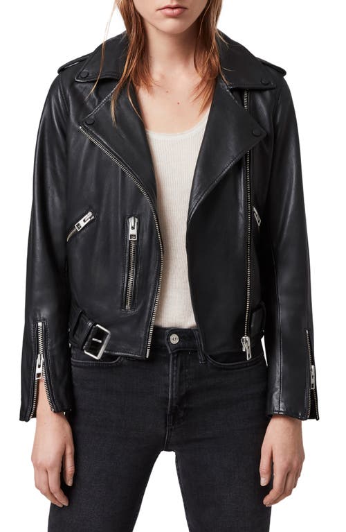 AllSaints Balfern Leather Biker Jacket Black Size 4 US