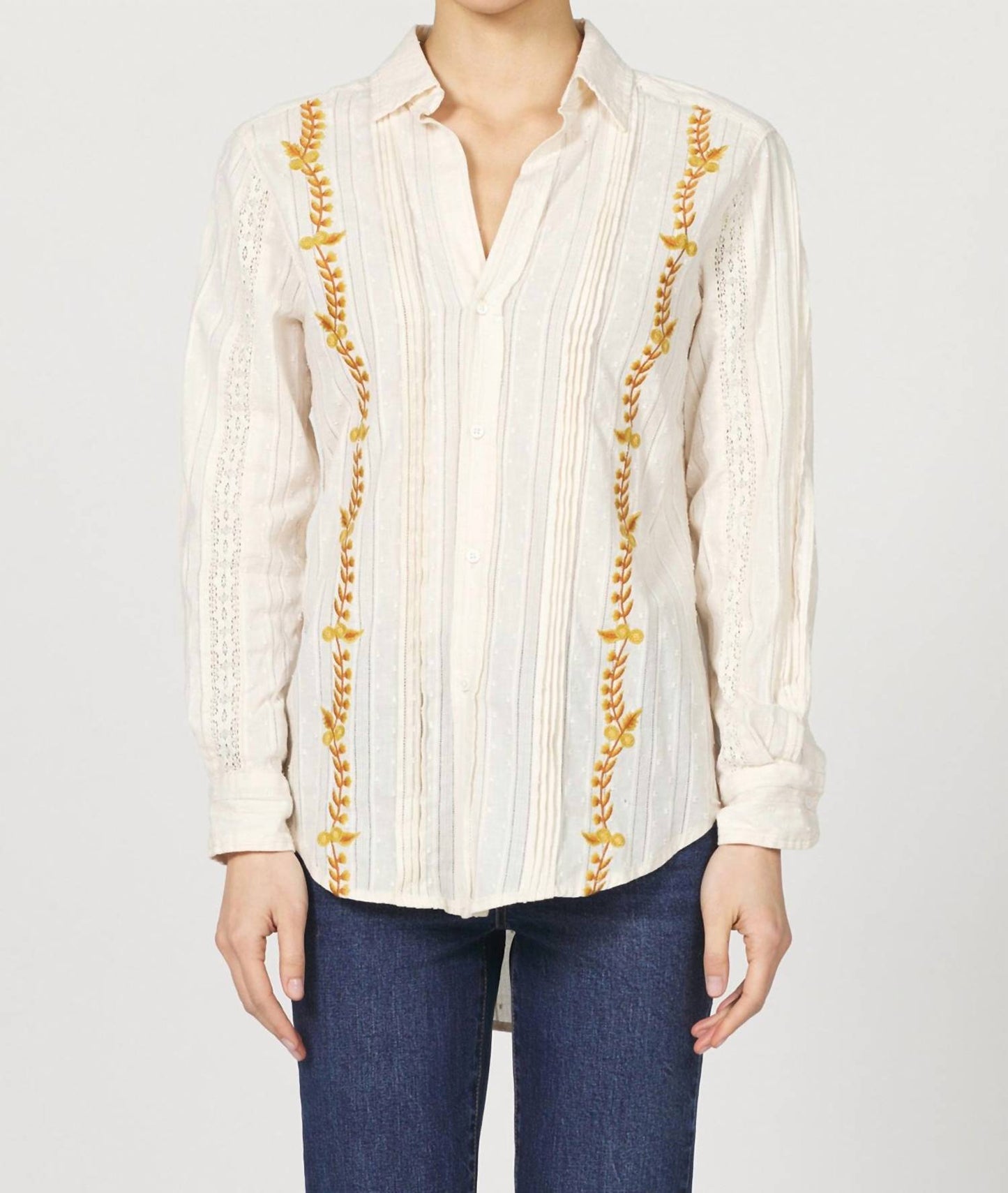 Dear John Denim - Galina Embroidered Button-up Top