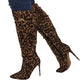 X2B - Women's Leopard Knee High Boots
