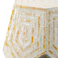 18x18x21 Hexagonal Capes Capiz Stool Cream/Yellow