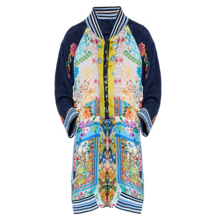Johnny Was - REVERSIBLE LONG FIORI SILK TWILL KIMONO COAT