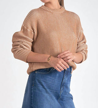 Elan - Kendra Ribbed Crewneck Sweater