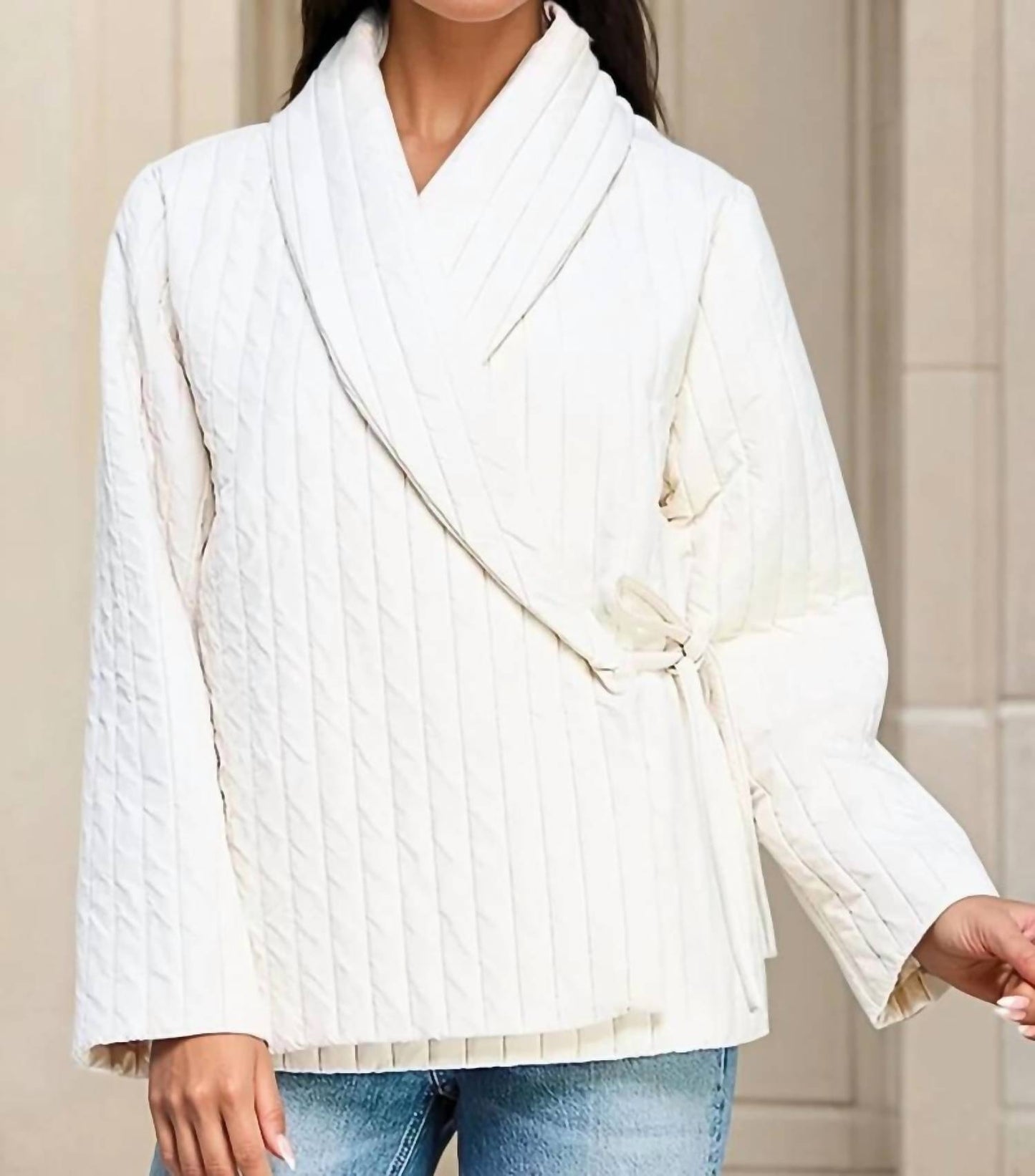 Allie Rose - Ophelia Quilted Wrap Tie Jacket