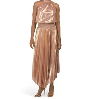 Ramy Brook - Olana Pleated Metallic Midi Dress