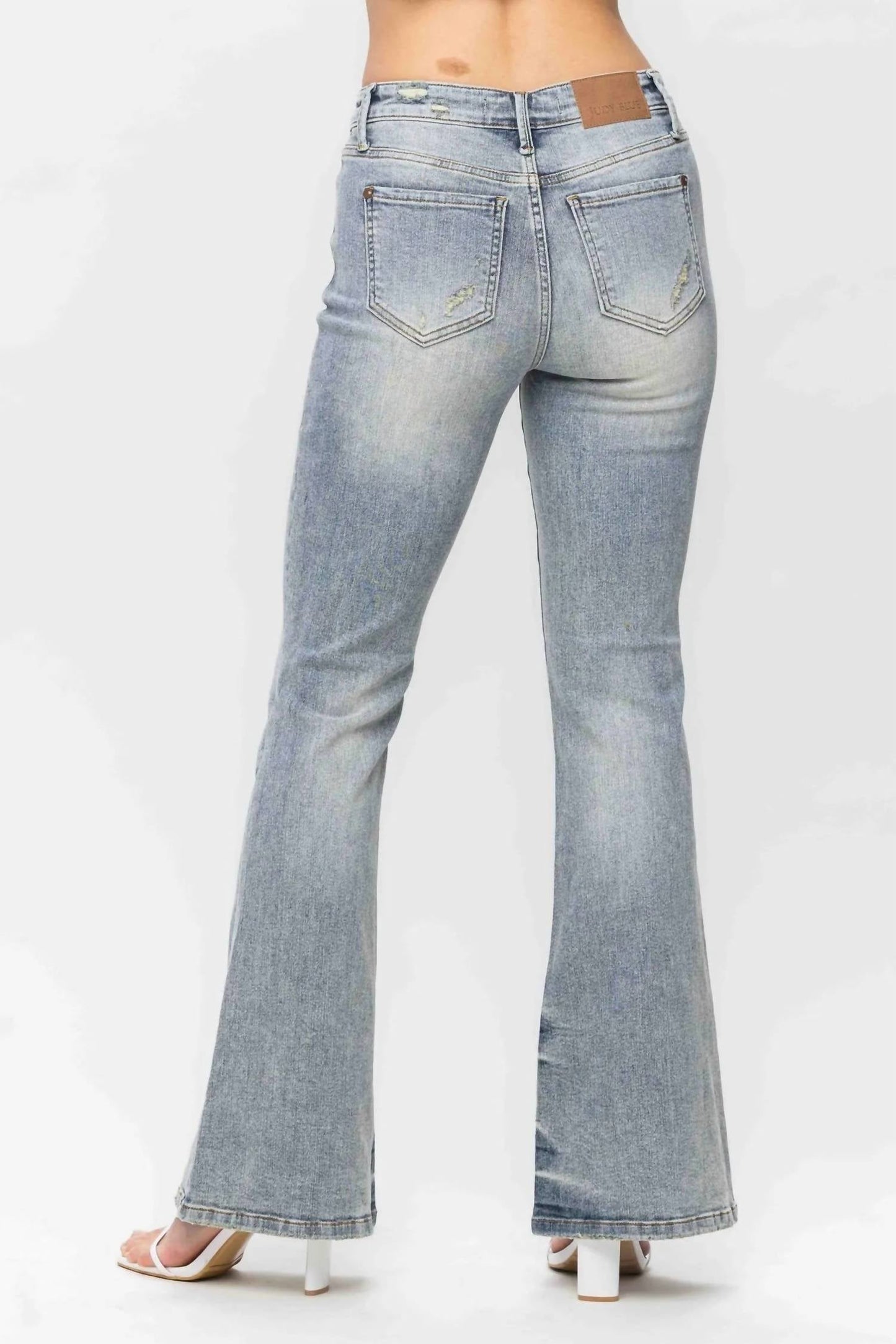 Judy Blue - Tinted Pin Tack Detail Flare Jean