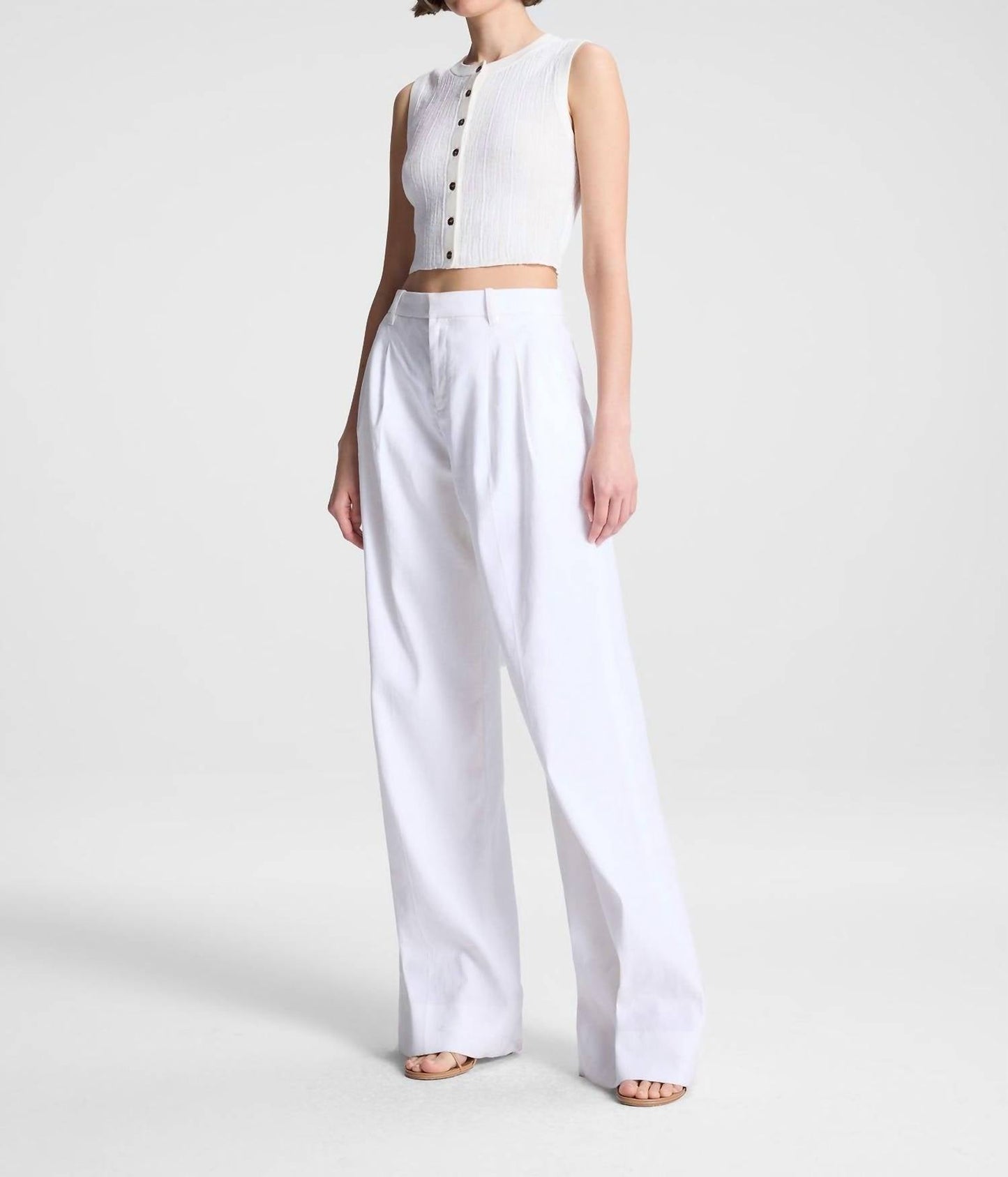 A.L.C. - Lottie Cropped Cotton Knit Top