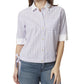 Anne Klein Women's Marleigh Short Sleeve Blouse Purple Size Large