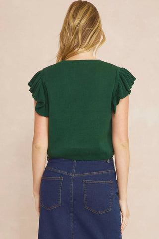 Entro - Cheetah Ruffle Sweater