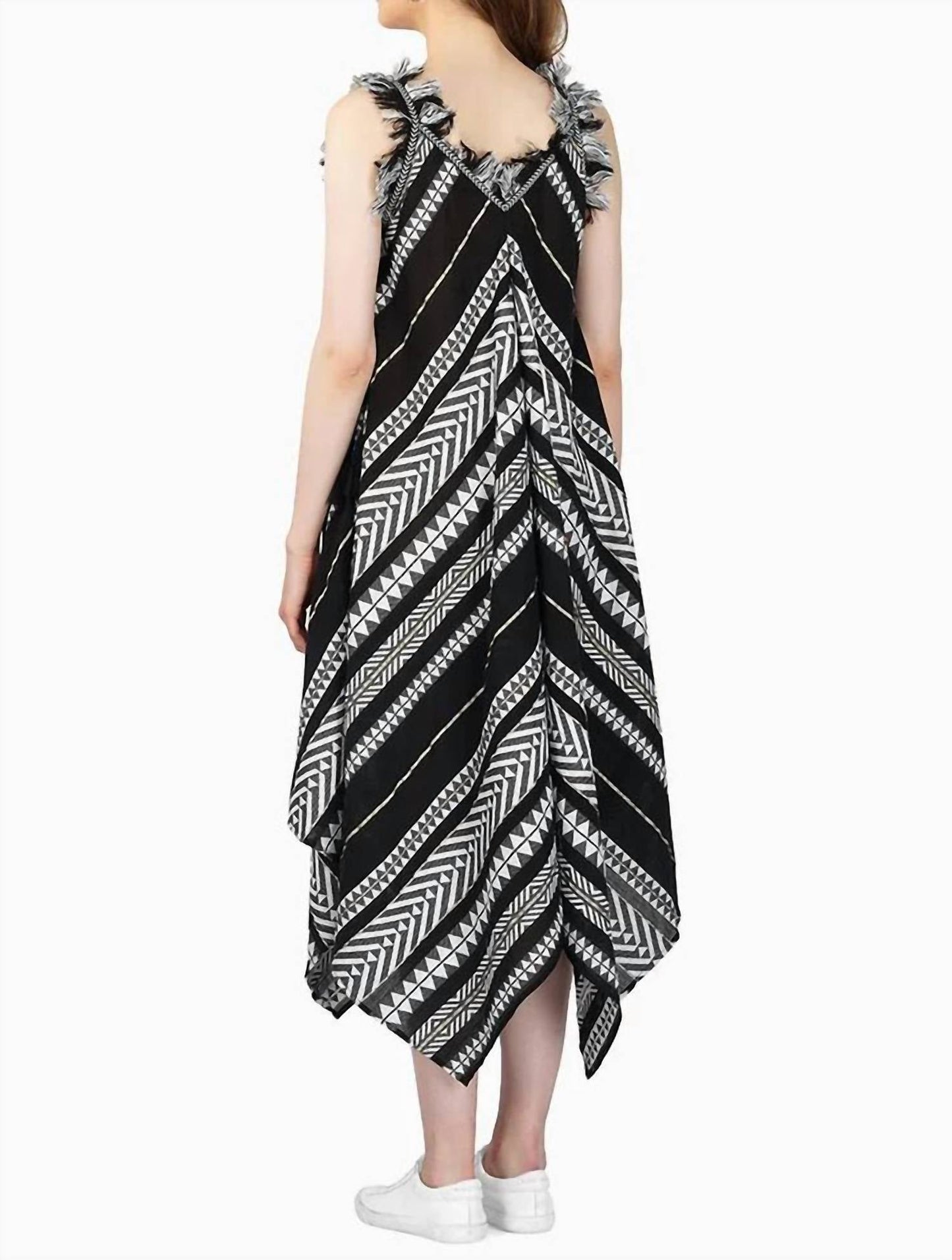America & Beyond - Fringe Stripe Handkerchief Dress