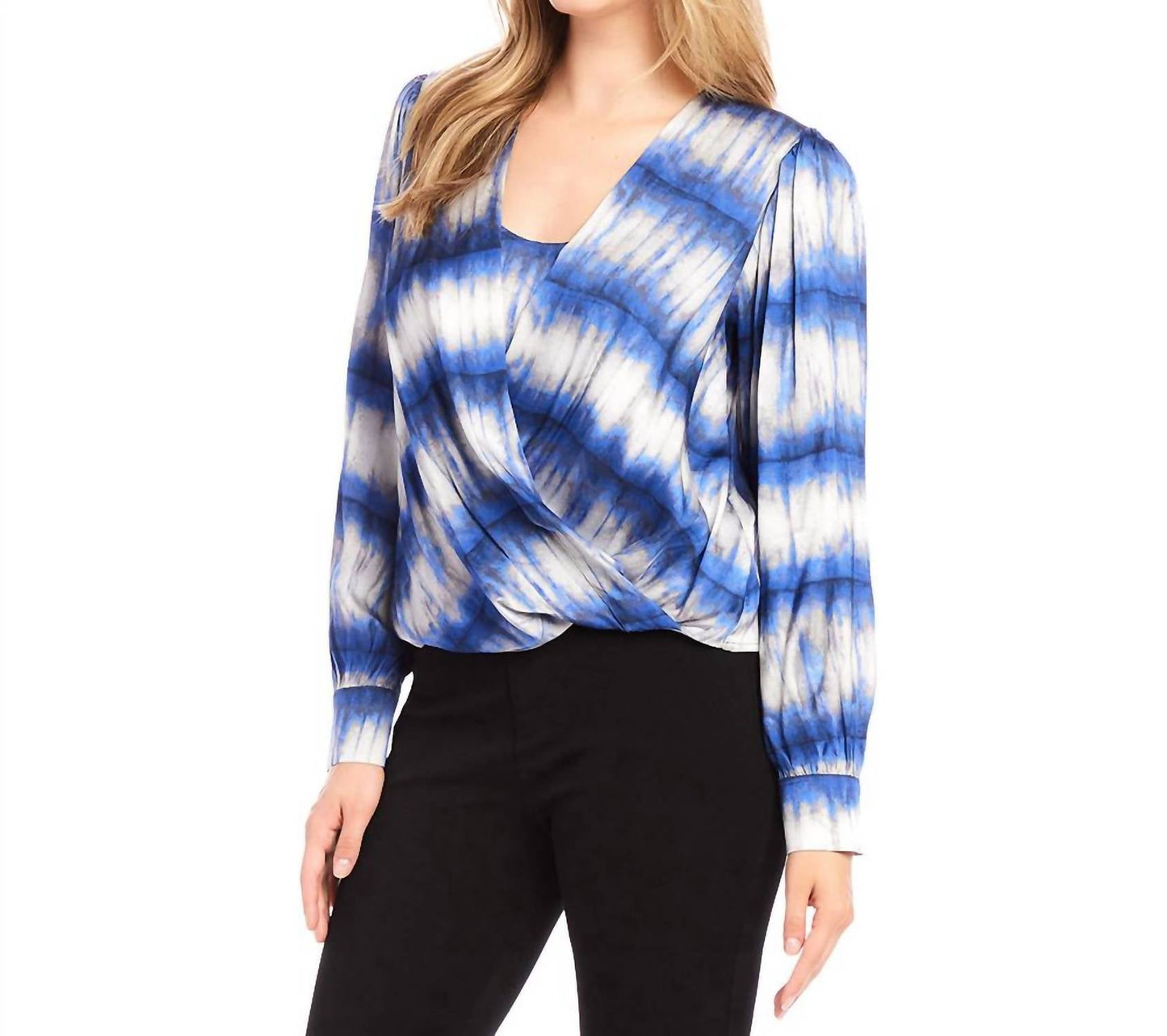 Karen Kane - Satin Drape Front Top