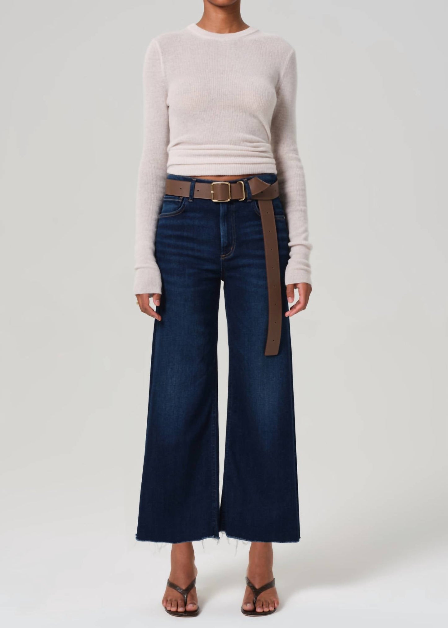 Citizens Of Humanity - Lyra Wide Leg Crop Raw Hem Jean