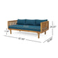 Claremont 3 Seater Daybed Teak Acacia Wood Water Resistant Cushions
