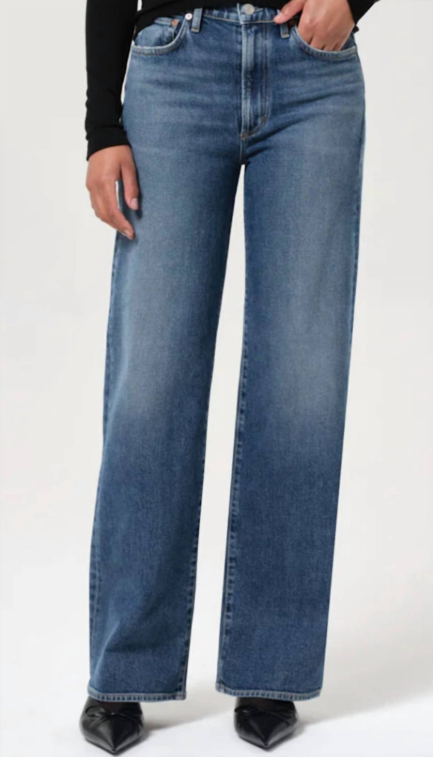 Agolde - Harper Mid Rise Relaxed Straight Leg Jeans