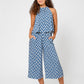 Leota Women's Skyler Wide Leg Cropped Jumpsuit Blue