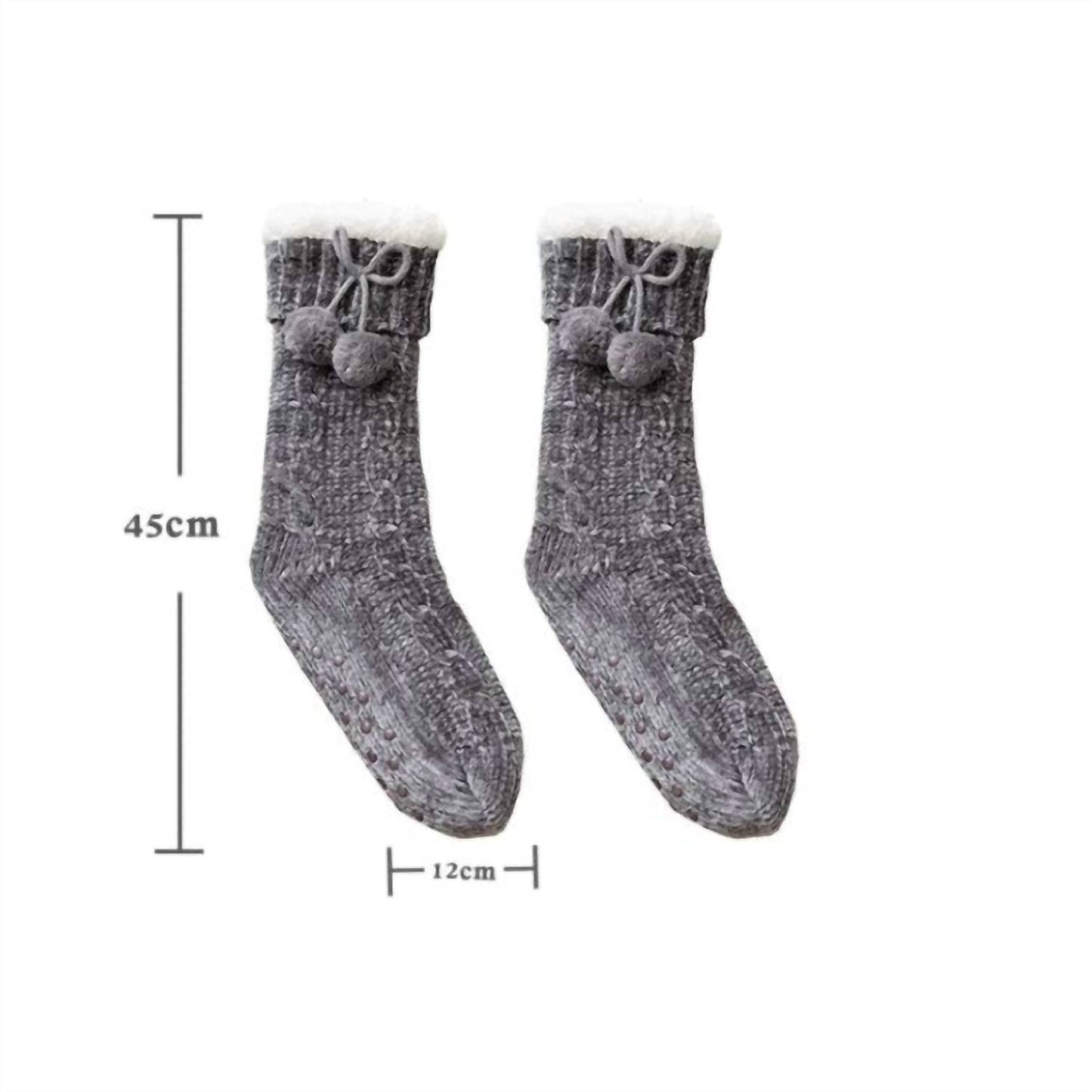 Julia Rose - Women's Meredith Cozy Fleece Lined Pom Socks
