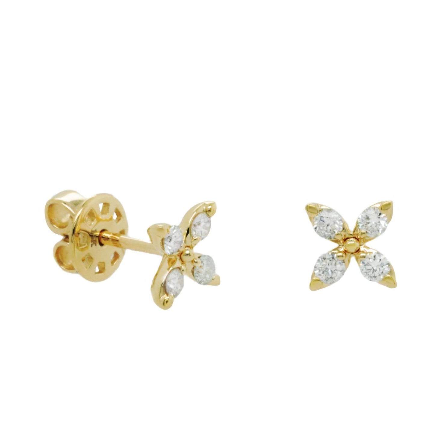 Diana M Jewels - 0.34 Cts Diamond Flower Stud Earrings
