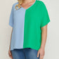 Entro - Color Block V-neck Top